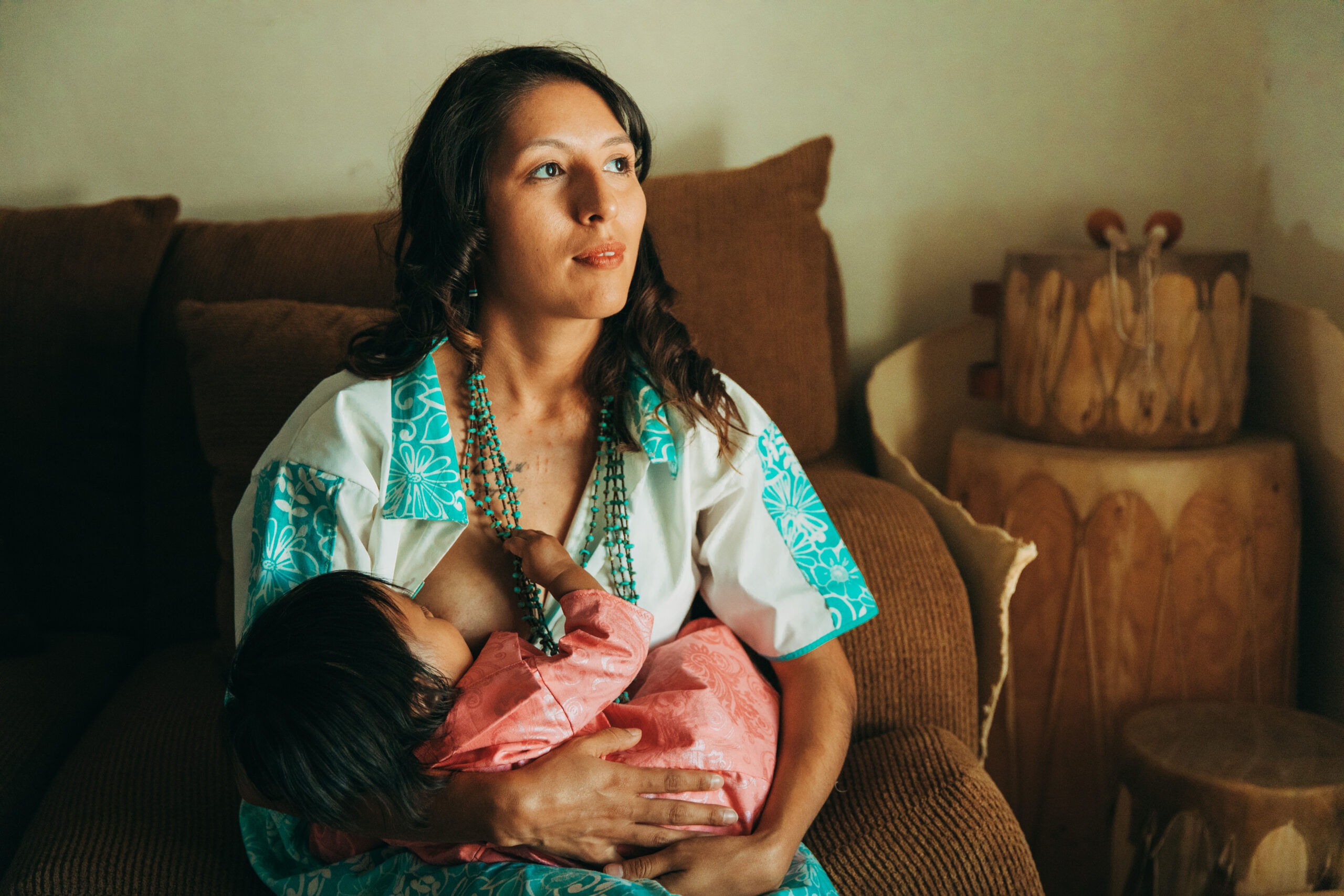 Shaine Garcia breastfeeding her baby