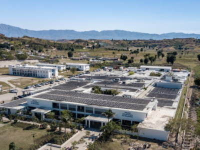 Aerial view of the University Hospital in Mirebalais in Haiti.