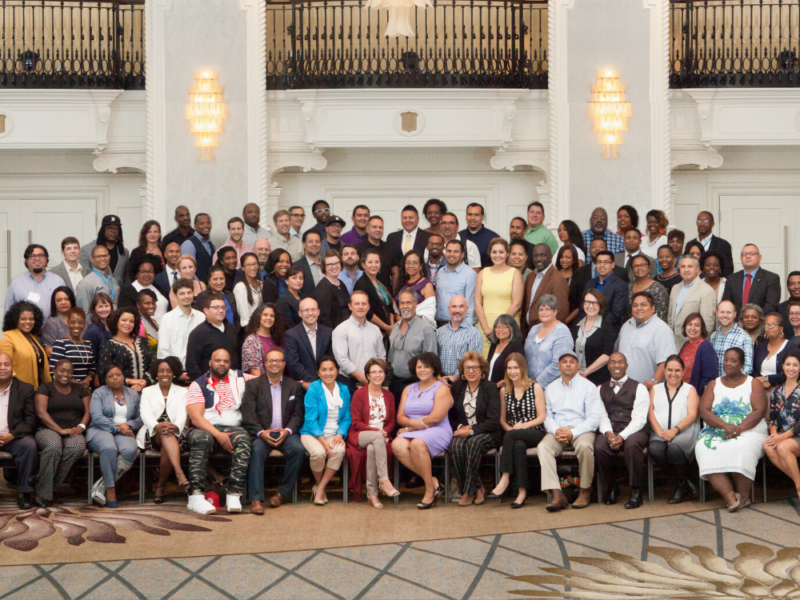 Building courageous leaders -- A group photo of the WKKF Community Leadership Network class one fellows in Detroit, Michigan.