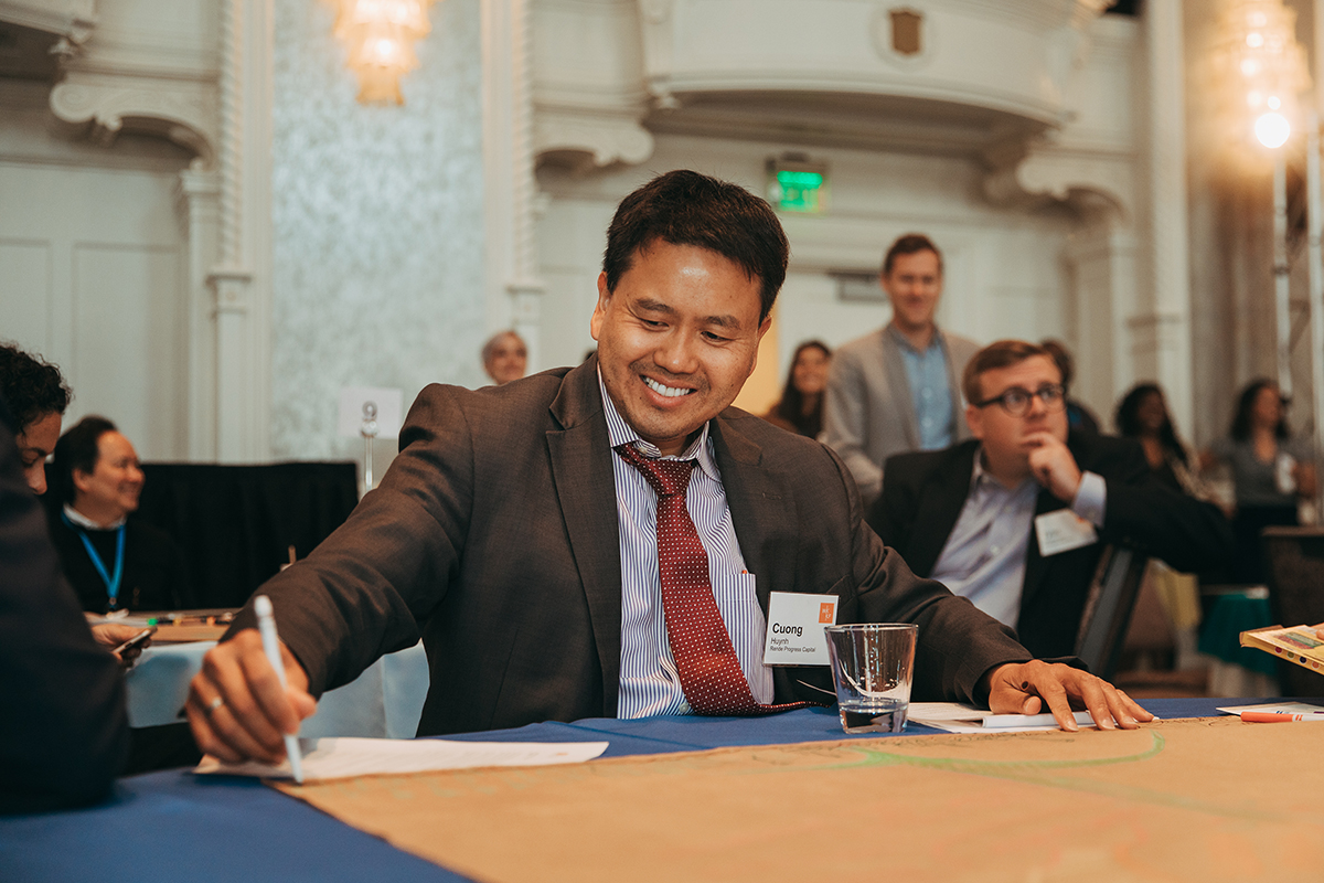 CQ Huynh at the 2019 MDI Portfolio Summit, the inaugural WKKF Mission Driven Investment Portfolio Summit at the Westin Book Cadillac in Detroit, Michigan.