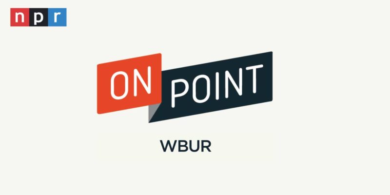 Logo graphic of the podcast radio show, On Point. Meghna Chakrabarti, host and editor of NPR’s On Point