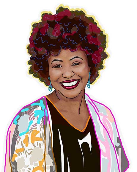 Illustration of Kesha Cash, founder and general partner of Impact America Fund