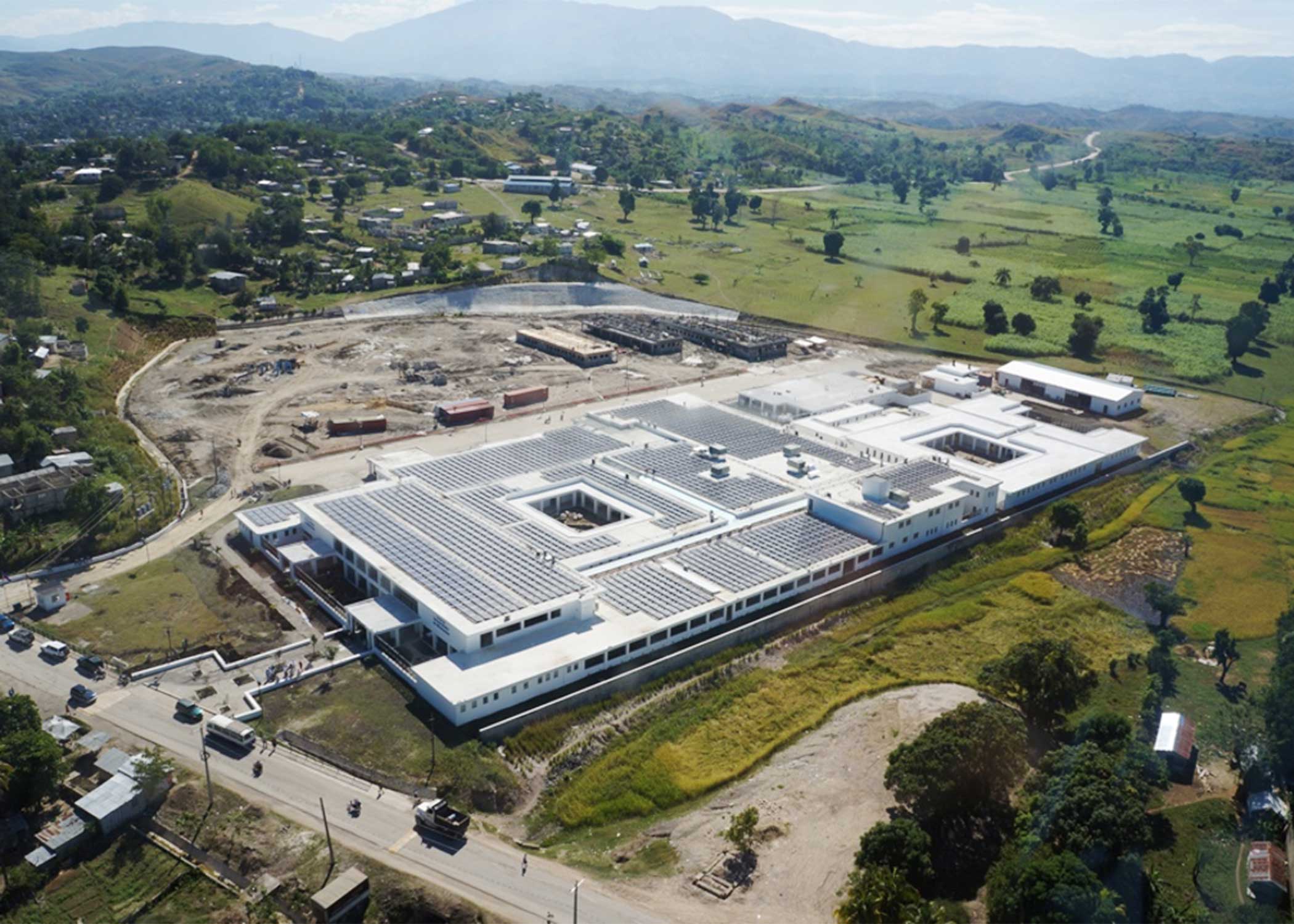 An aerial view of the University Hospital in Haiti.