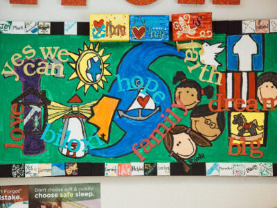 Photo of mural in the business case for childcare