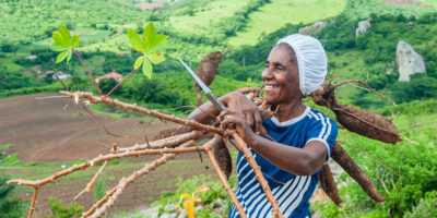 Afro-Brazilian women gardening