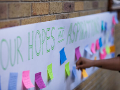 Hopes and Dreams banner at school