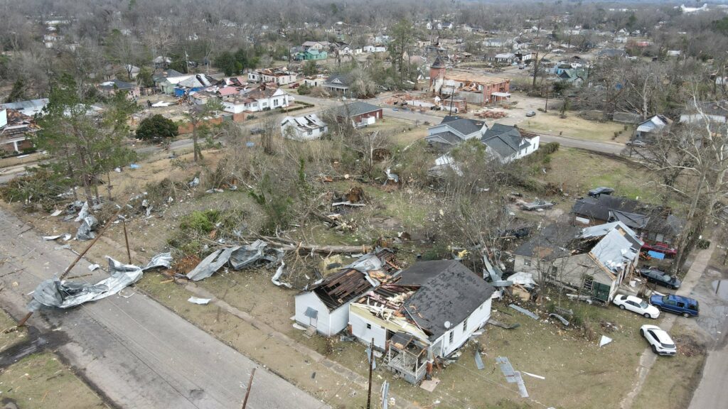 Tornado damage along and near Broad Street in downtown Selma.