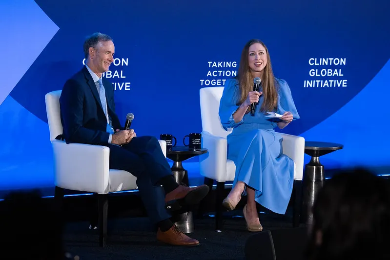 Director of the Johns Hopkins Center for Health Security Tom Inglesby speaks with Chelsea Clinton about the ways artificial intelligence can revolutionize the healthcare space.