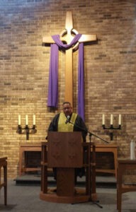 Bethel New Life Senior Pastor Rev. Dr. R. Keith Beauchamp delivers a sermon for his congregation, housed at Hope Presbyterian Church in Wheaton, Ill. The two congregations share space and a pastor, and will collectively observe National Day of Racial Healing through a “Faith and Action Forum” on Jan. 21, 2025.