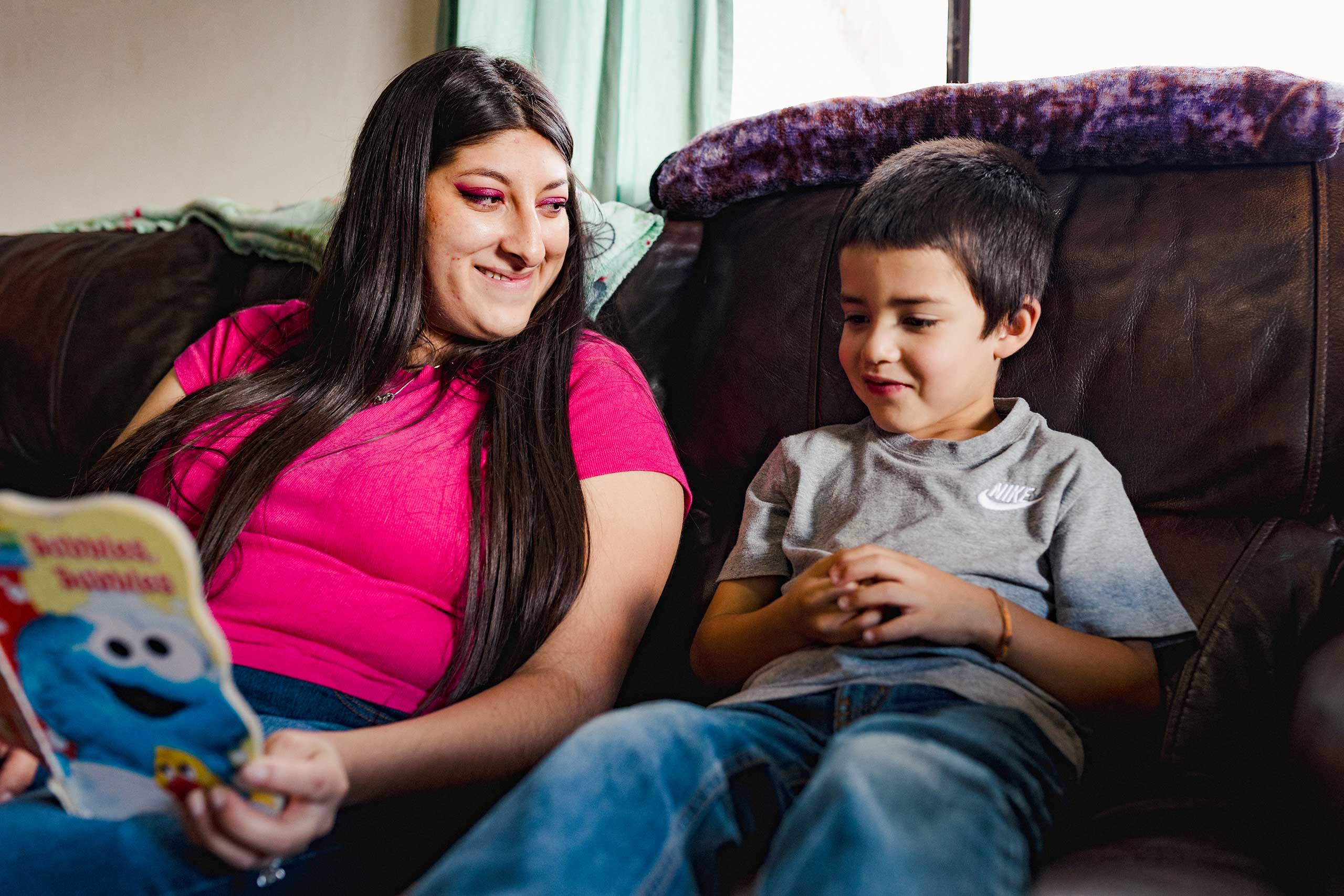 Early literacy is a key focus of First Born and More. Families receive books each month from the Dolly Parton Imagination Library.
