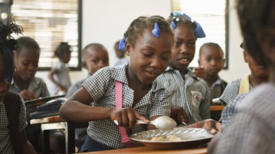 Children in class in Haiti