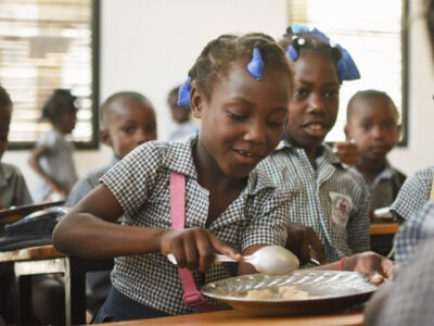 Children in class in Haiti