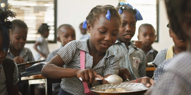 Children in class in Haiti